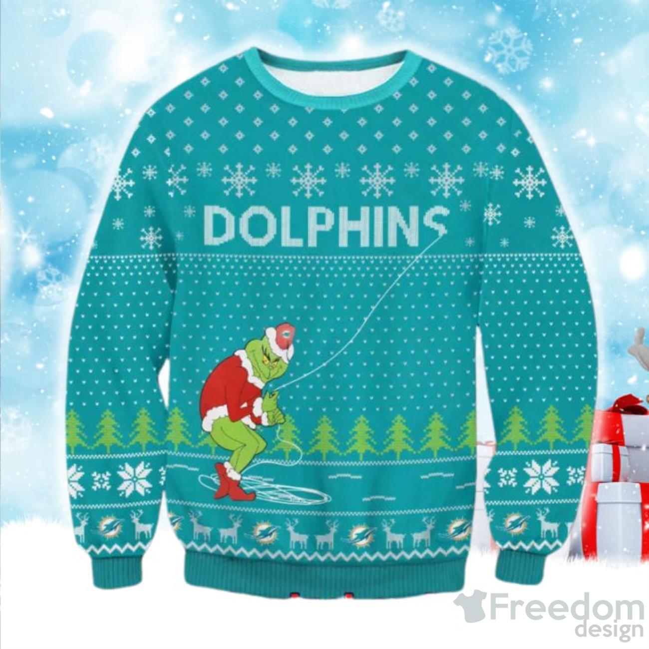 Merry Miami Dolphins Christmas Snoopy Sweatshirt - Freedomdesign