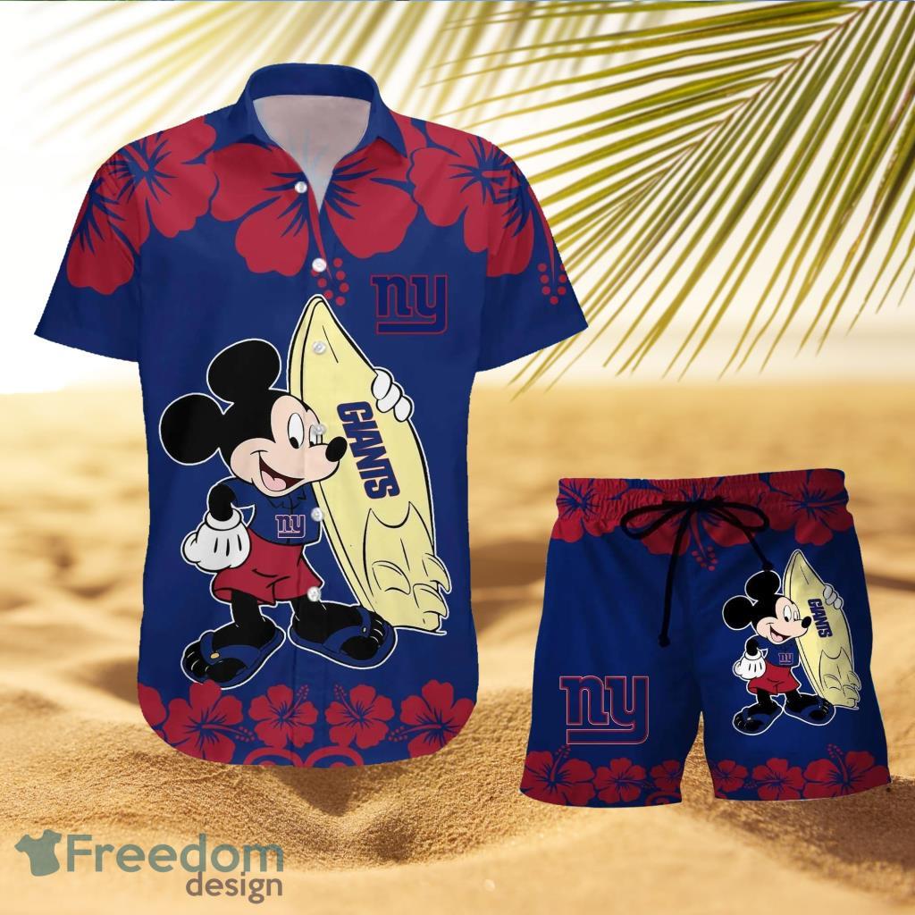 New York Giants America Flag Tropical Floral Aloha Hawaiian Shirt, Beach  Shorts Custom Name For Men