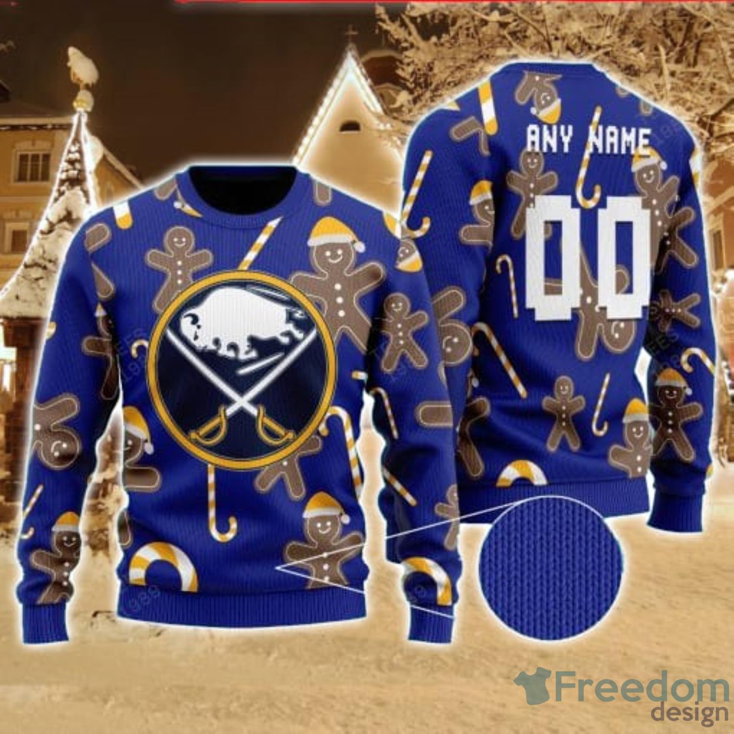 NHL Buffalo Sabres Custom Name Number Christmas Sweater Christmas Gift  Ideas For Fans - Freedomdesign