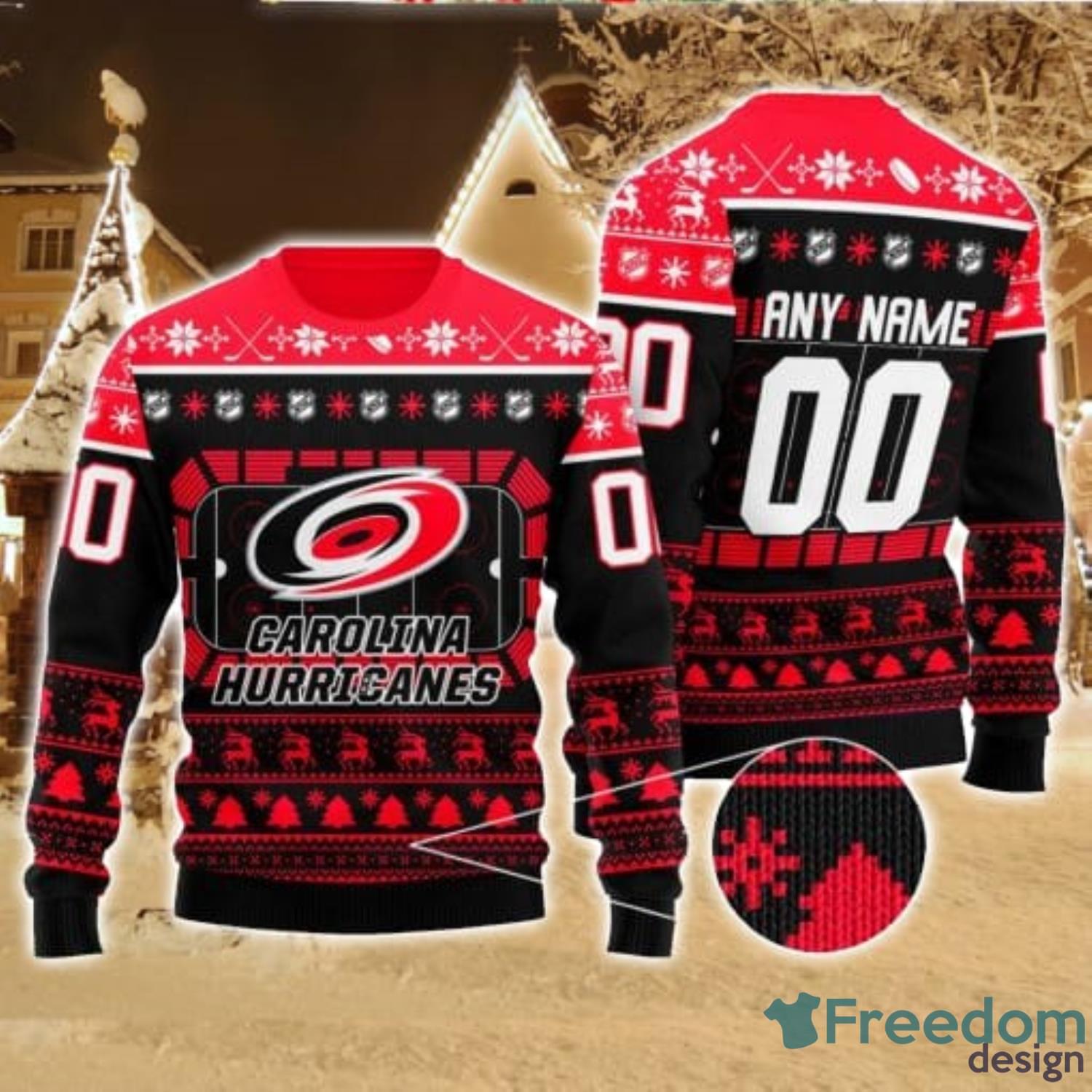 Custom Carolina Hurricanes Unisex Christmas NHL Hoodie 3D , NHL