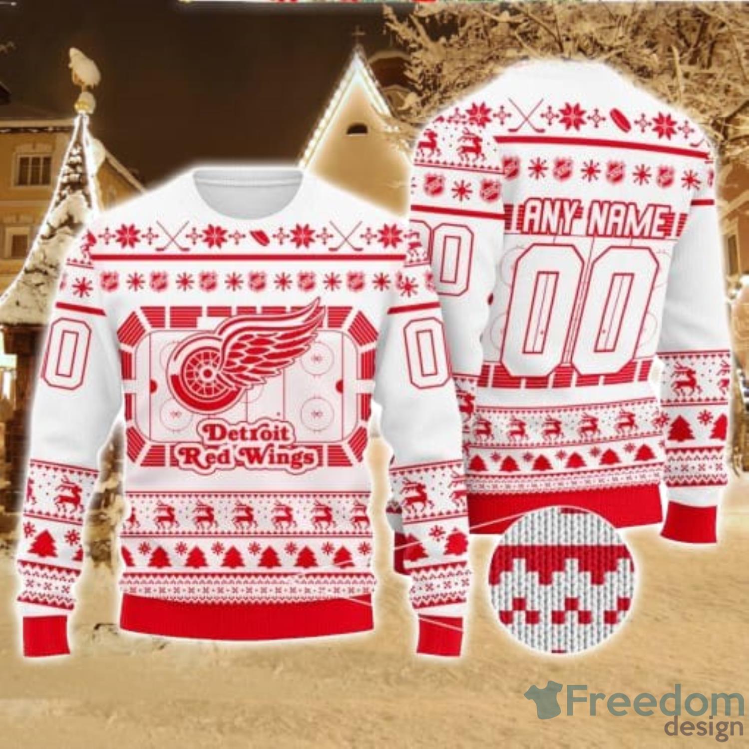 Detroit Red Wings NHL Team HoHoHo Mickey Funny Men And Women Christmas Gift  3D Ugly Christmas Sweater - Banantees