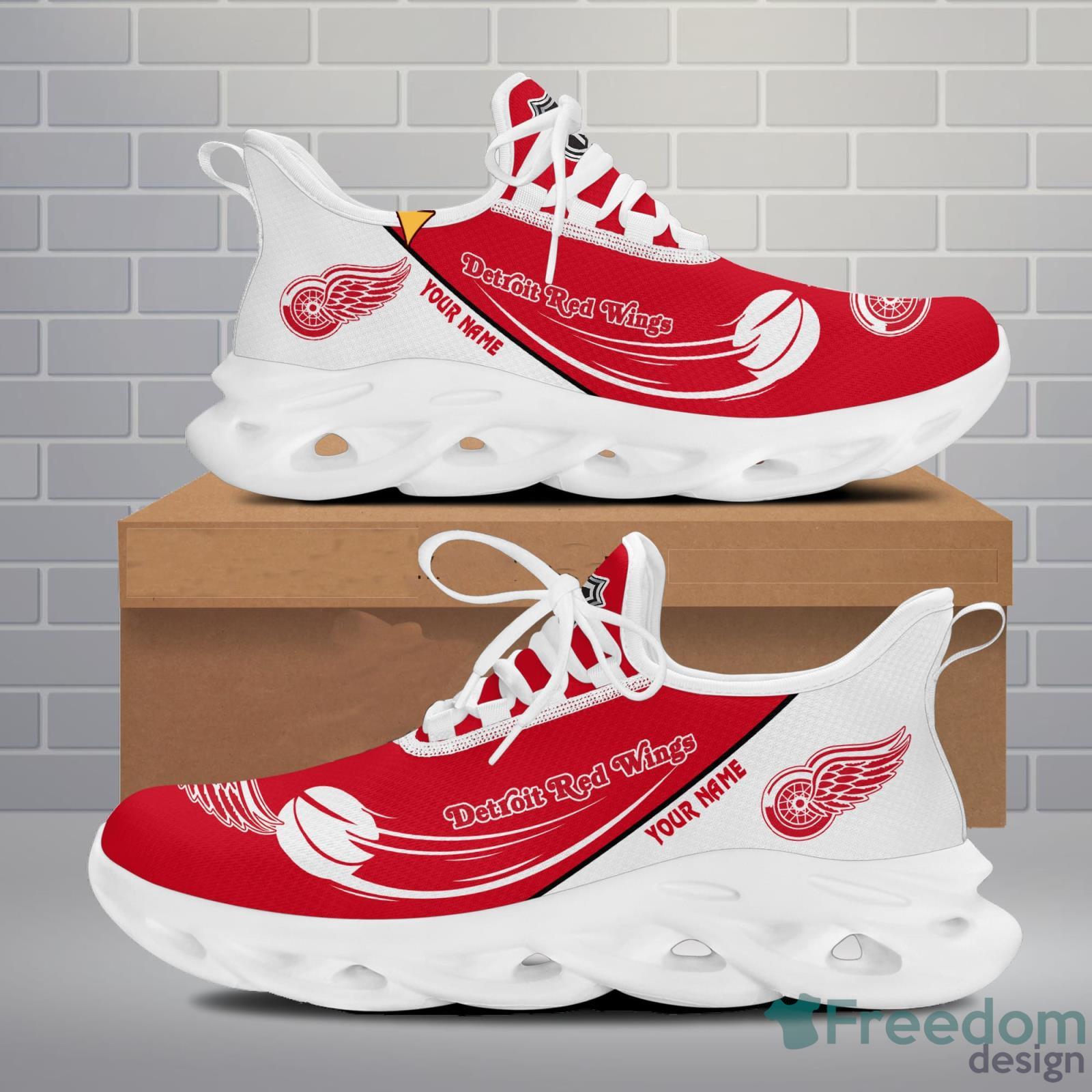 Detroit Red Wings Custom Name NHL Max Soul Shoes Gift For Fans