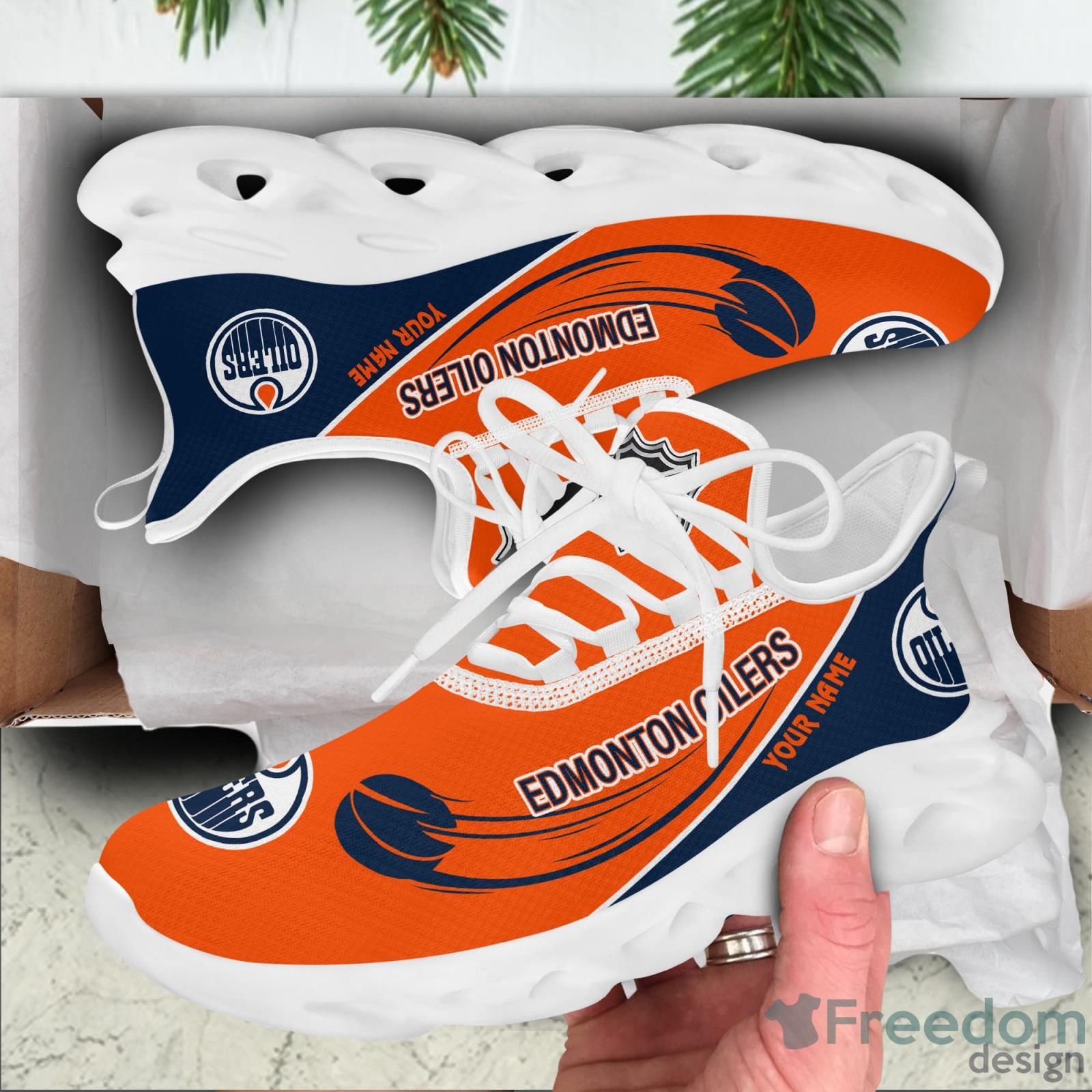 Edmonton Oilers Running Shoes NHL Max Soul Sneakers For Men And Women -  Freedomdesign