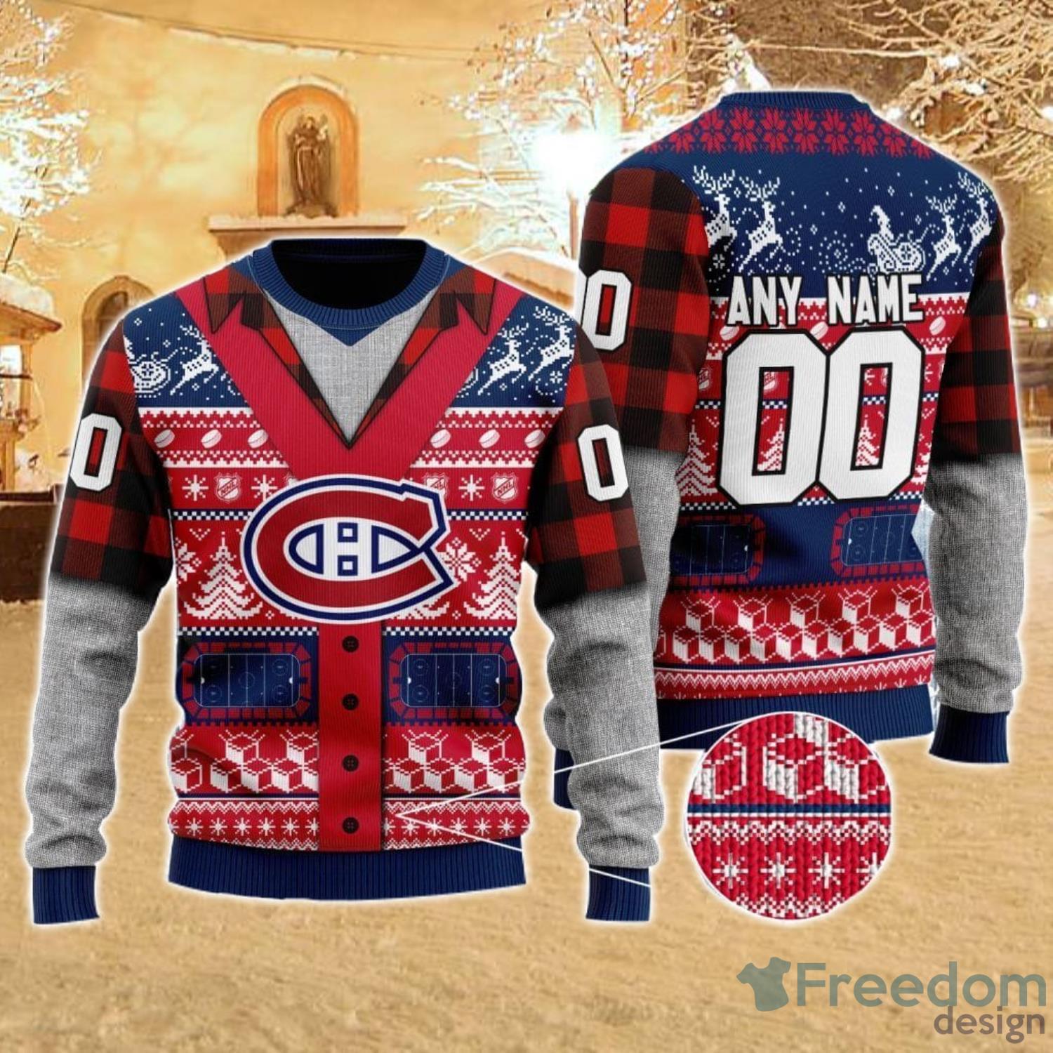 NHL Montreal Canadiens White Sweater Christmas Gift Ideas For Fans