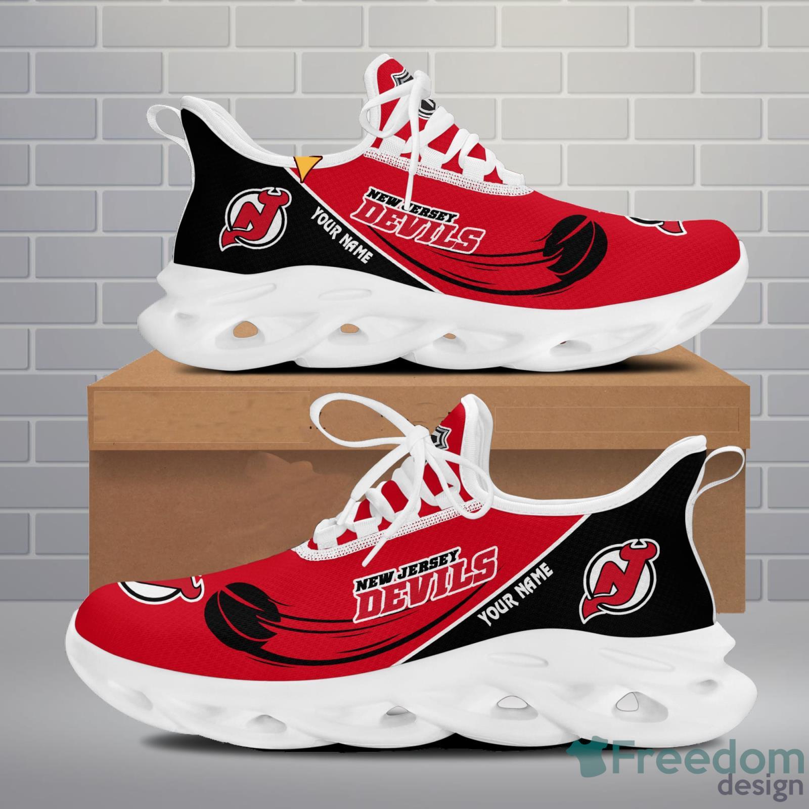 New Jersey Devils Custom Name NHL New Luxury Max Soul Shoes Gift For Fans  Running Sneaker - Freedomdesign