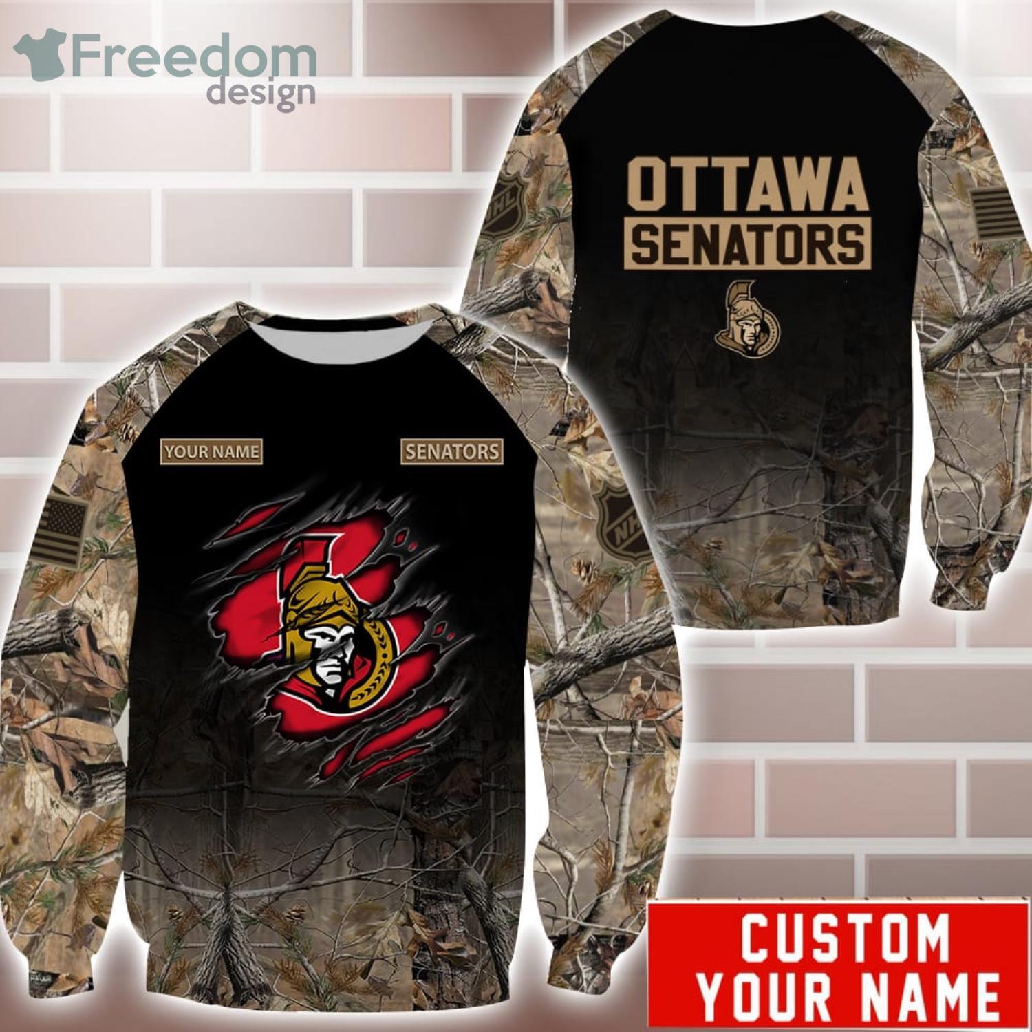 Custom NHL Ottawa Senators Hunting Camouflage Design Hoodie Sweatshirt Shirt  3D - Bring Your Ideas, Thoughts And Imaginations Into Reality Today