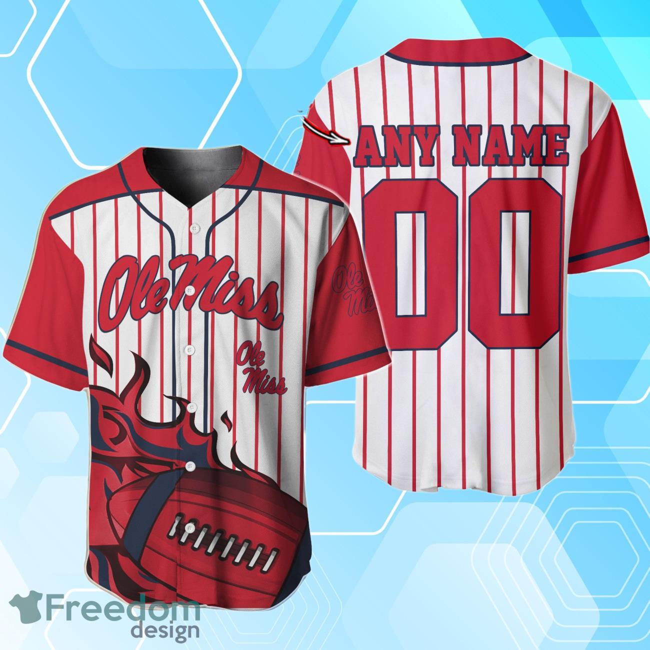 Ole Miss Rebels Jersey Custom Name and Number College Baseball Black