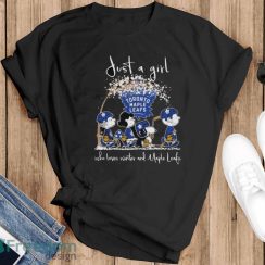 Peanuts Characters Just A Girl Who Loves Winter And Toronto Maple Leafs Shirt - Black T-Shirt