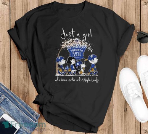 Peanuts Characters Just A Girl Who Loves Winter And Toronto Maple Leafs Shirt