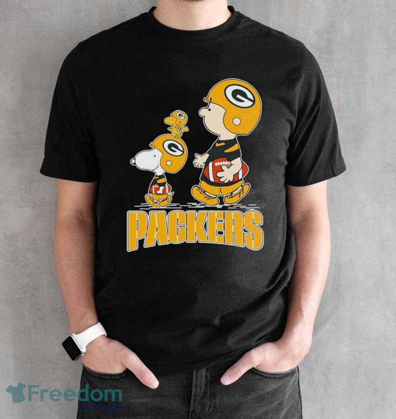 peanuts-charlie-brown-snoopy-and-woodstock-green-bay-packers-walking-shirt-1.jpg Peanuts Charlie Brown Snoopy And Woodstock Green Bay Packers Walking Shirt - Black Unisex T-Shirt