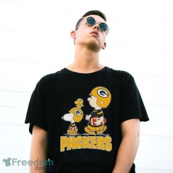 Peanuts Charlie Brown Snoopy And Woodstock Green Bay Packers Walking Shirt image Peanuts Charlie Brown Snoopy And Woodstock Green Bay Packers Walking Shirt - G500 Gildan T-Shirt
