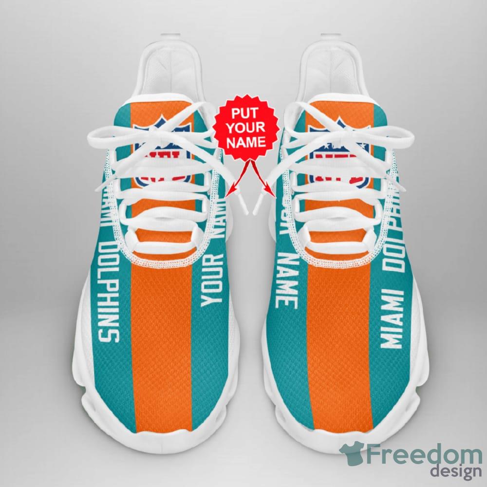 NFL Miami Dolphins Custom Name Aqua Orange Max Soul Shoes Gift For Fans  Sport