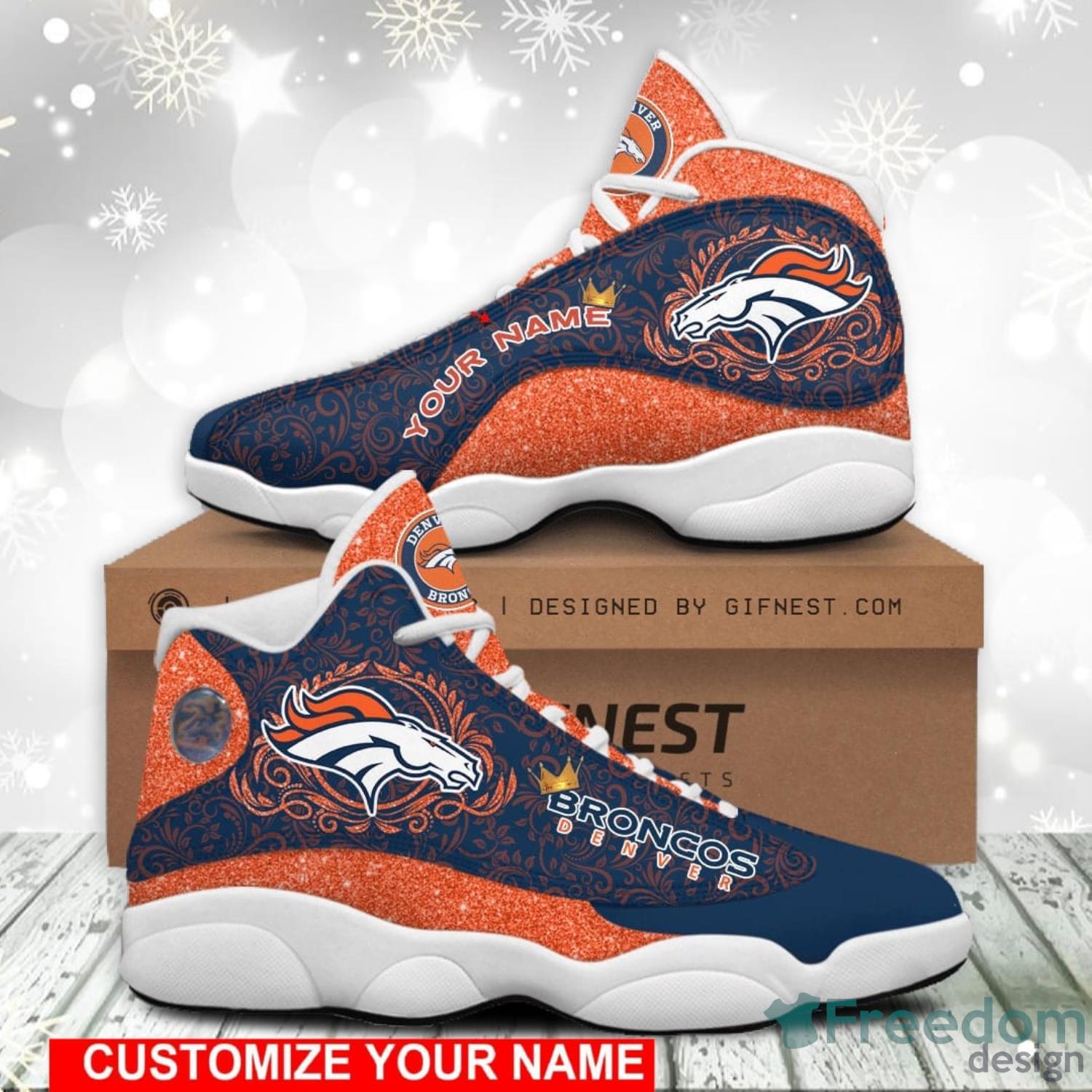 Baby Yoda Hug Denver Broncos Personalized Name Air Jordan 13 Shoes