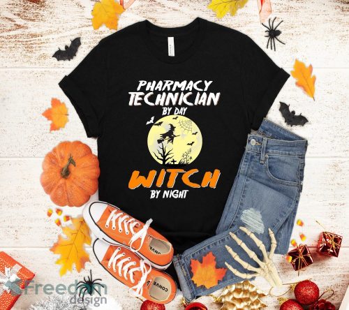 Pharmacy Technician By Day Witch By Night T-Shirt Halloween Gift Fun Spooky T-Shirt Halloween Gift Product Photo 1