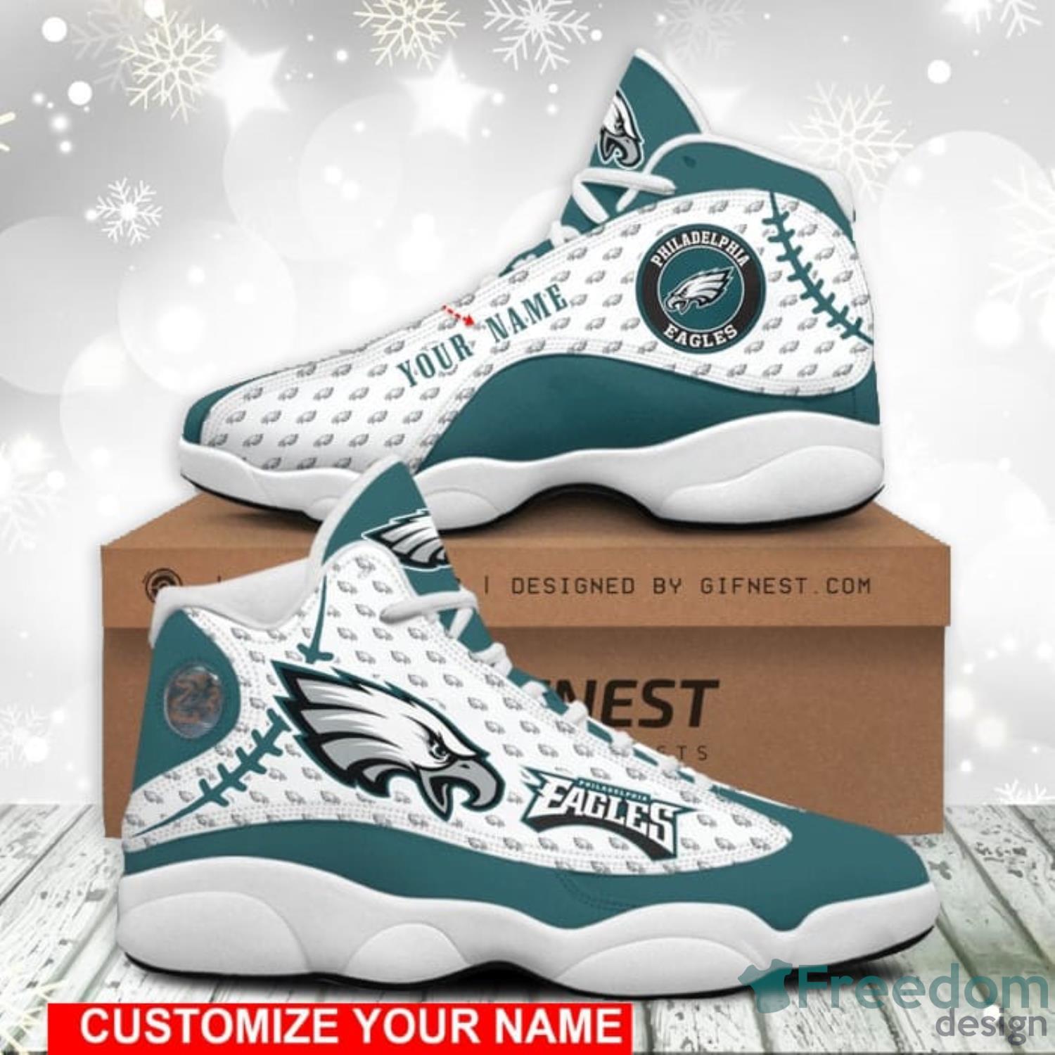 Philadelphia Eagles Football Team Custom Name Air Jordan 13 Sneakers Great  Gift For Fans - YesItCustom