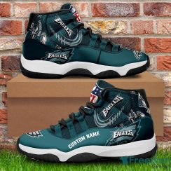 Philadelphia Eagles Custom Name NFL Air Jordan 11 Shoes Men And Women Sneakers Product Photo 1