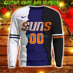 Phoenix Suns NBA Custom Number And Name 3D Sweatshirt For Fans AOP Christmas Gift Sweater