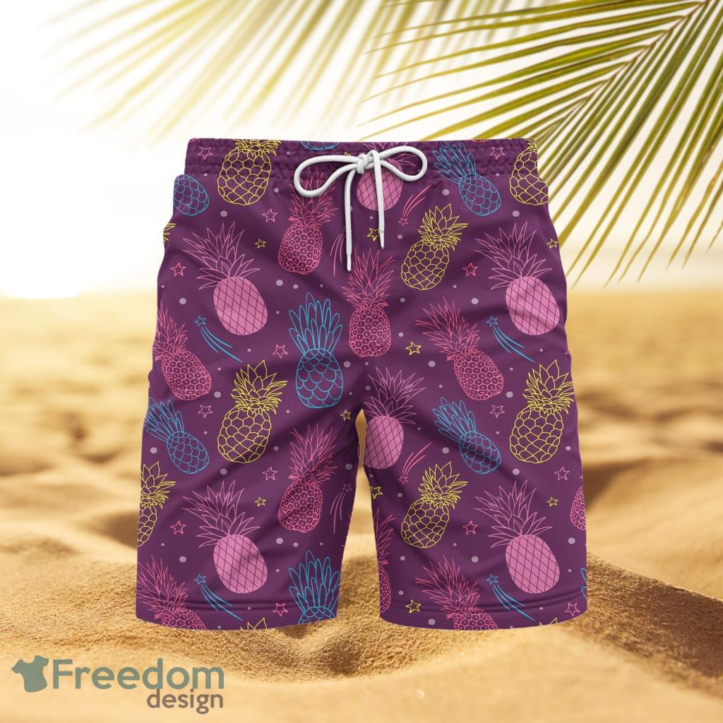 Pineapple Party Purple Summer Tropical Hawaiian Shirt in 2023