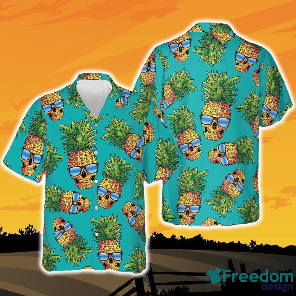 Pineapple Hawaiian Shirt Skull Pineapple 3D Hawaiian Shirt - T-shirts Low  Price