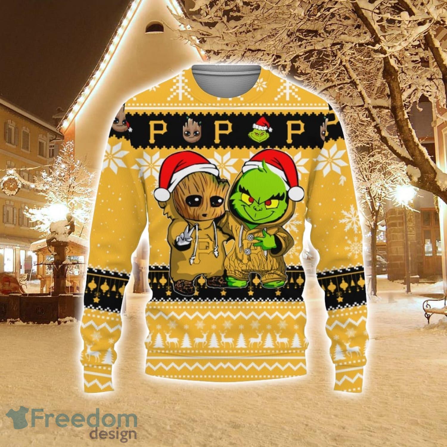 Chicago White Sox Baby Groot And Grinch Ugly Christmas 3D T-Shirts