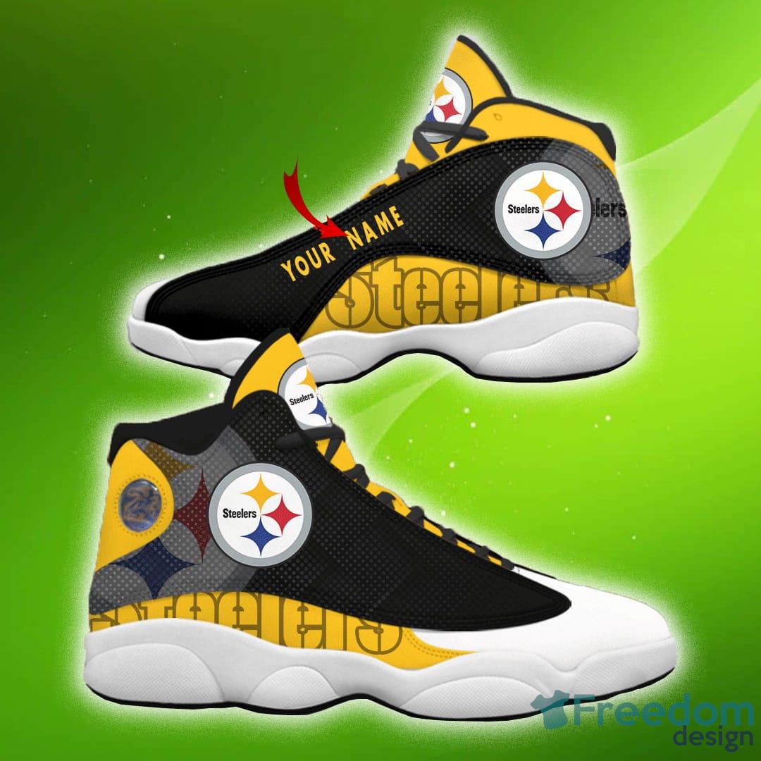 Pittsburgh Steelers Football Team Custom Name Air Jordan 13 Running Shoes  Great Gift For Men Women Fans - YesItCustom