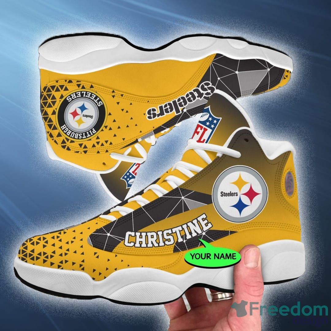 Pittsburgh Steelers Football Team Custom Name Air Jordan 13 Running Shoes  Unique Gift For Men Women