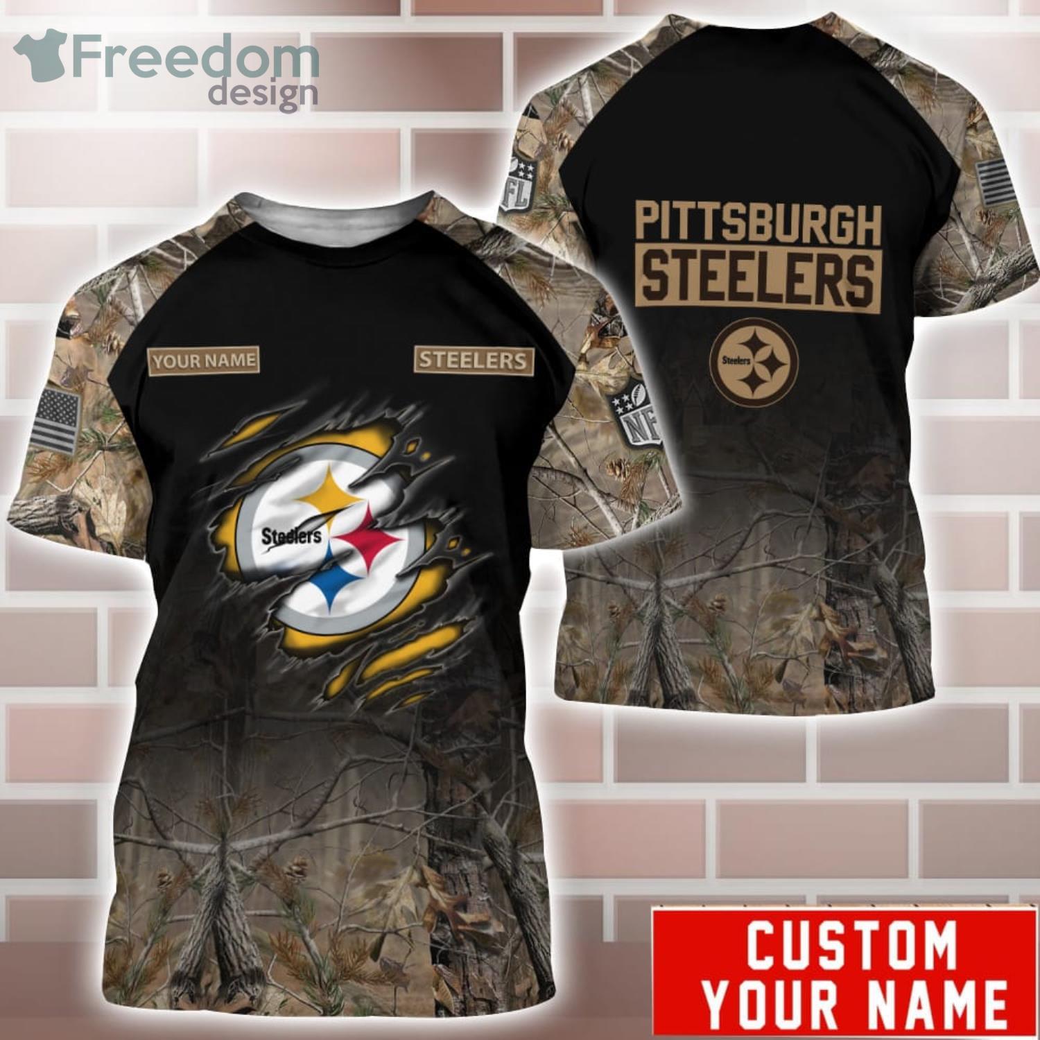 Pittsburgh Steelers Nfl Custom Name And Number T-Shirt Sweatshirt Hoodie 3D  All Over Print Shirt