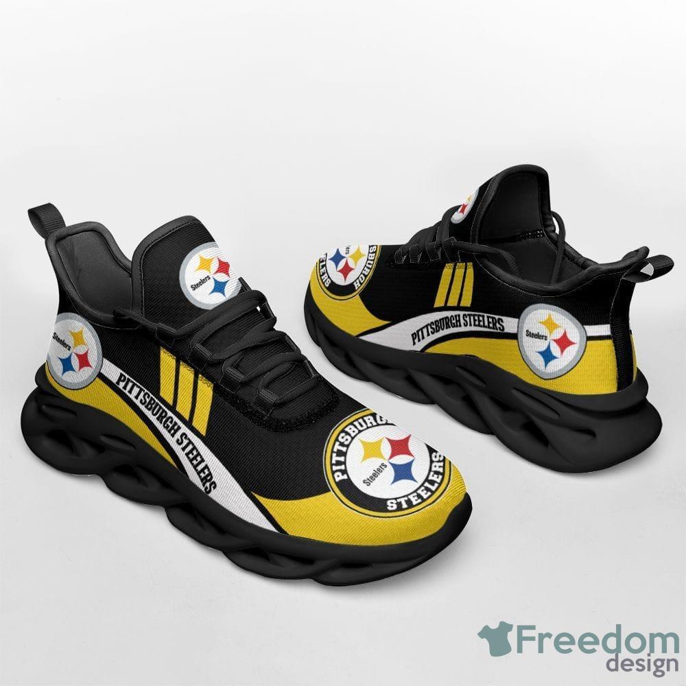 Pittsburgh Steelers Color Striped Sneakers Max Soul Shoes For Men And Women  - Freedomdesign