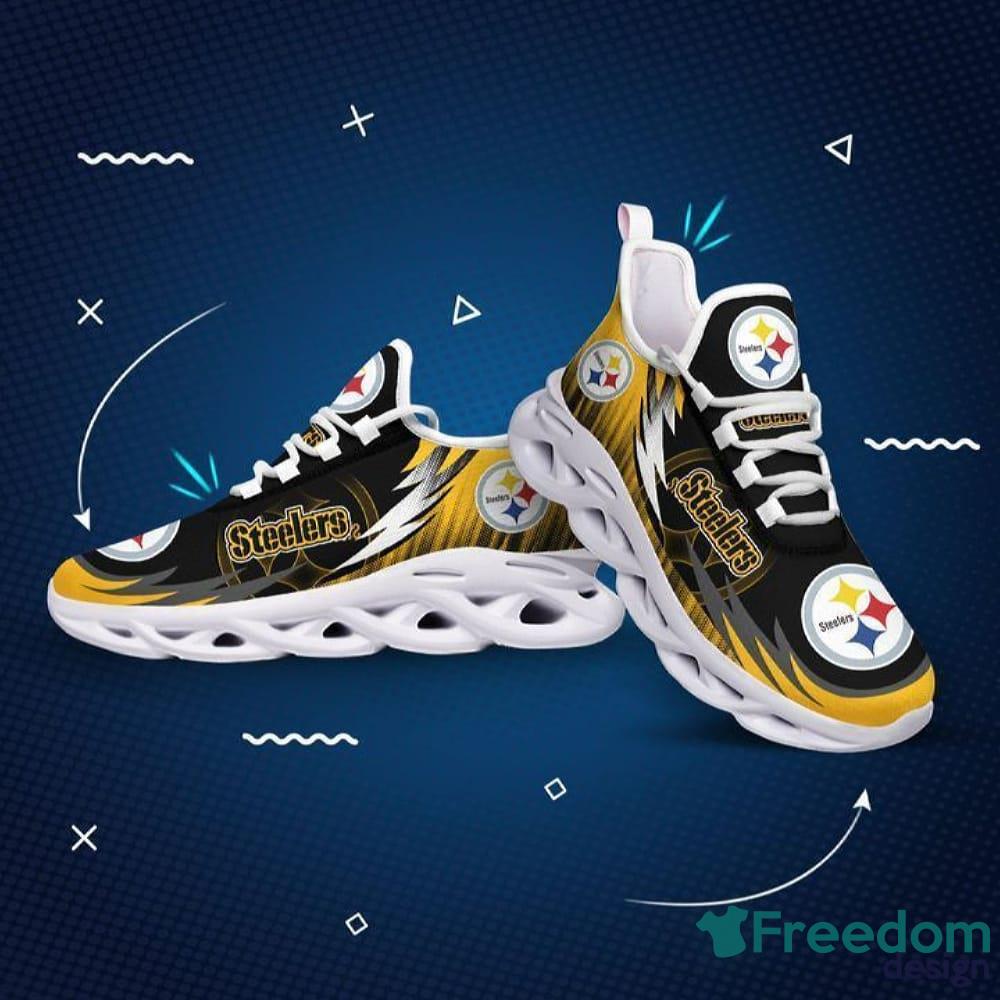 Pittsburgh Steelers Logo Stripe Running Sneaker Max Soul Shoes In