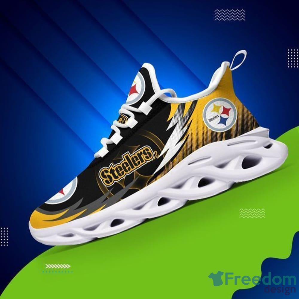 Pittsburgh Steelers Logo Stripe Running Sneaker Max Soul Shoes In