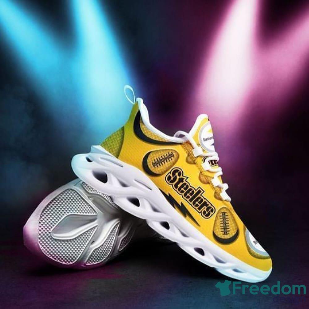 Pittsburgh Steelers Logo Running Sneaker Max Soul Shoes In Yellow