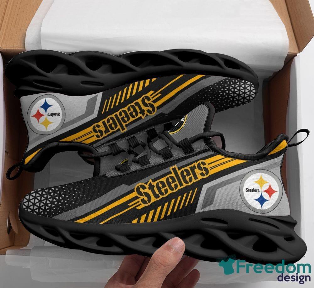 Pittsburgh Steelers Logo Stripe Running Sneaker Max Soul Shoes In