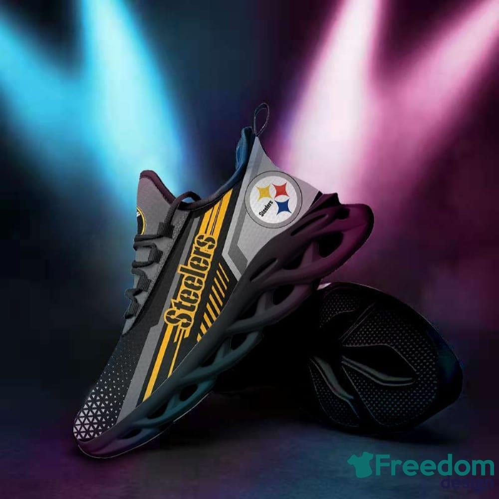 Pittsburgh Steelers Logo Stripe Running Sneaker Max Soul Shoes In