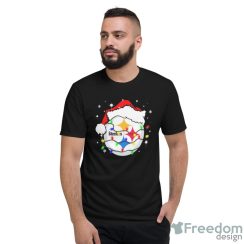 Pittsburgh Steelers Santa Hat Christmas Light Shirt - Short Sleeve T-Shirt