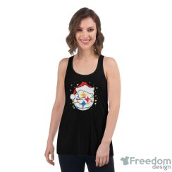 Pittsburgh Steelers Santa Hat Christmas Light Shirt - Women's Flowy Racerback Tank