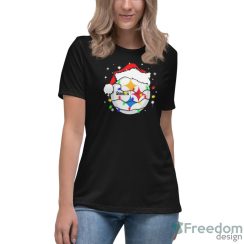 Pittsburgh Steelers Santa Hat Christmas Light Shirt - Women's Relaxed Short Sleeve Jersey Tee