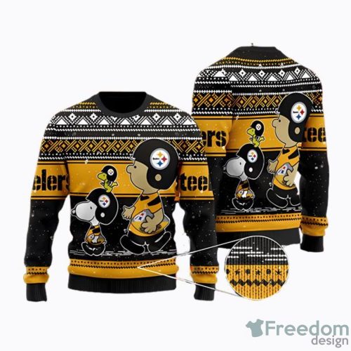 Pittsburgh Steelers Snoopy Lover AOP Ugly Christmas Sweater Christtmas Holiday Gift Product Photo 1