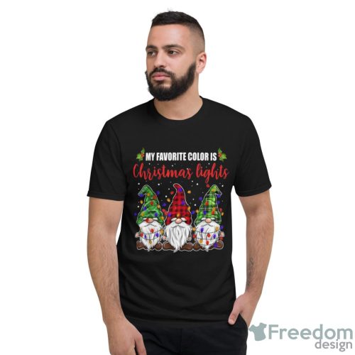 Premium My Favorite Color Is Christmas Lights 3 Gnomes Merry Christmas Shirt - Short Sleeve T-Shirt