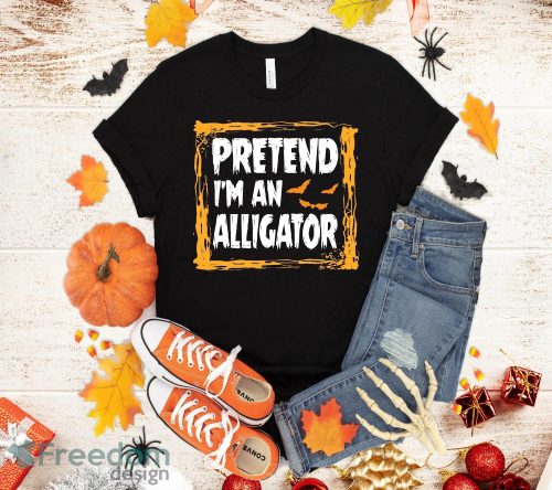 Pretend I'm An Alligator Cone Costume Halloween Lazy Easy T-Shirt Halloween Gift Product Photo 1