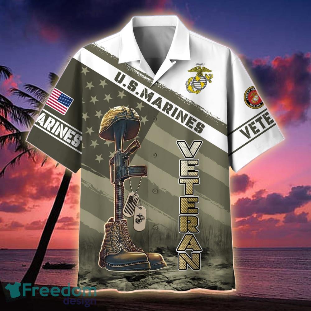 Unique Proudly Served Plus Size US Marine Corps Hawaiian Shirt For Men  Veteran - Freedomdesign