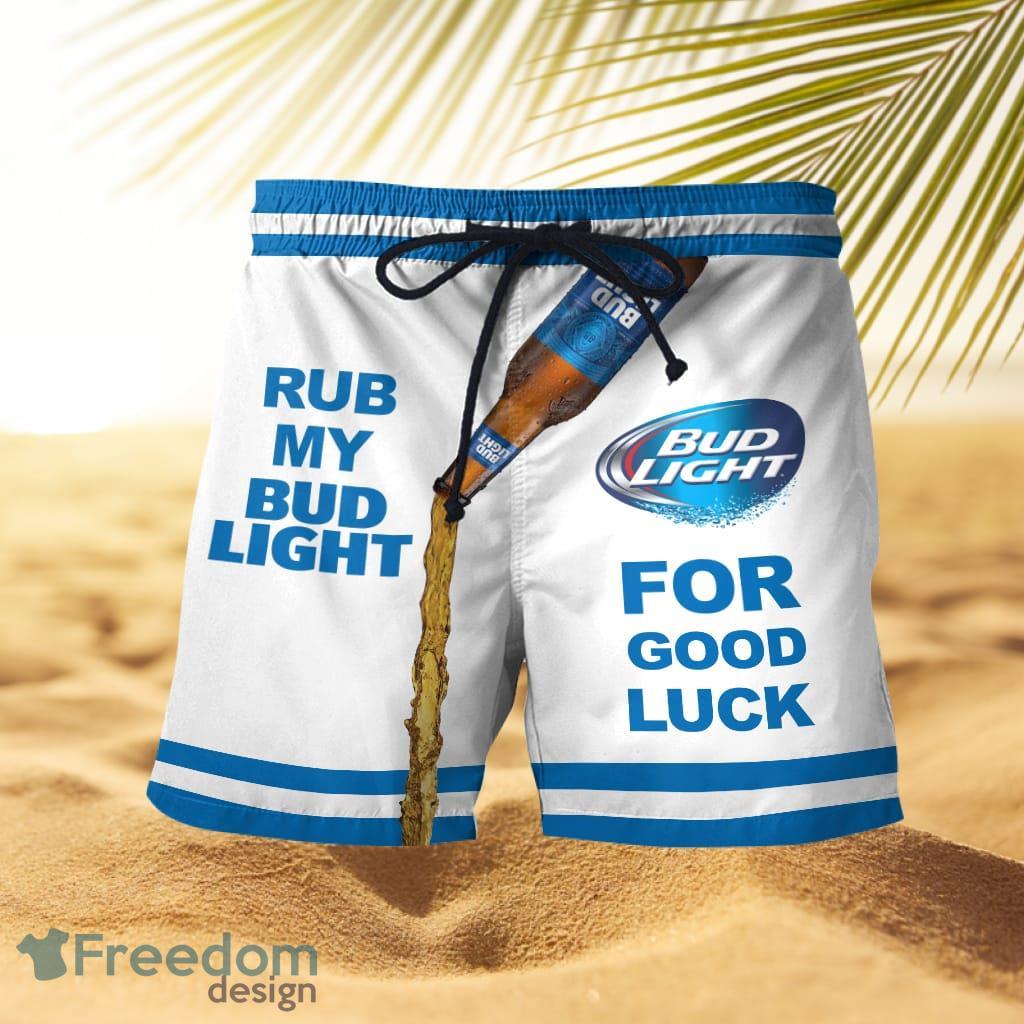 Rub My Bud Light For Good Luck Hawaiian Shorts Product Photo 1