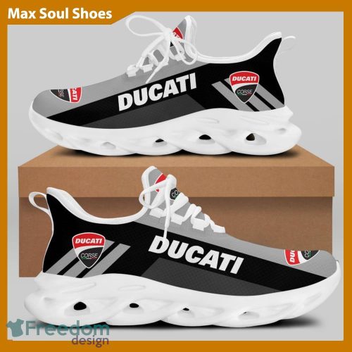 Running Shoes DUCATI Logo Motorcycle Racing Innovative Max Soul Sneakers For Men Women - DUCATI RACING Chunky Sneakers White Black Max Soul Shoes For Men And Women Photo 2