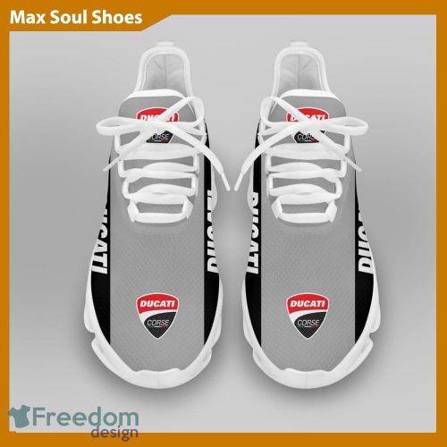 Running Shoes DUCATI Logo Motorcycle Racing Innovative Max Soul Sneakers For Men Women - DUCATI RACING Chunky Sneakers White Black Max Soul Shoes For Men And Women Photo 3