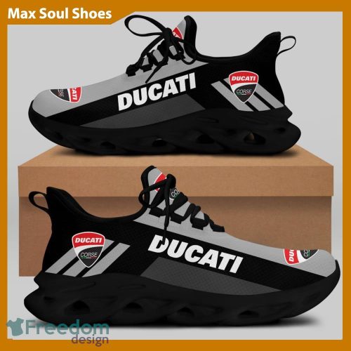 Running Shoes DUCATI Logo Motorcycle Racing Innovative Max Soul Sneakers For Men Women - DUCATI RACING Chunky Sneakers White Black Max Soul Shoes For Men And Women Photo 1