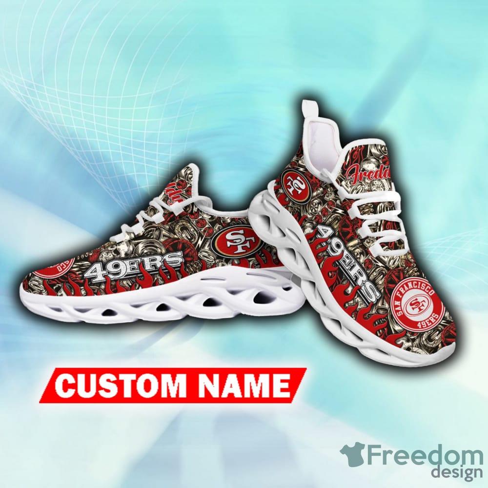 Custom Name San Francisco 49ers New Logo Air Cushion Sports Shoes Men Women  - Freedomdesign