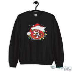 San Francisco 49ers Santa Hat Christmas Light Shirt - Unisex Crewneck Sweatshirt