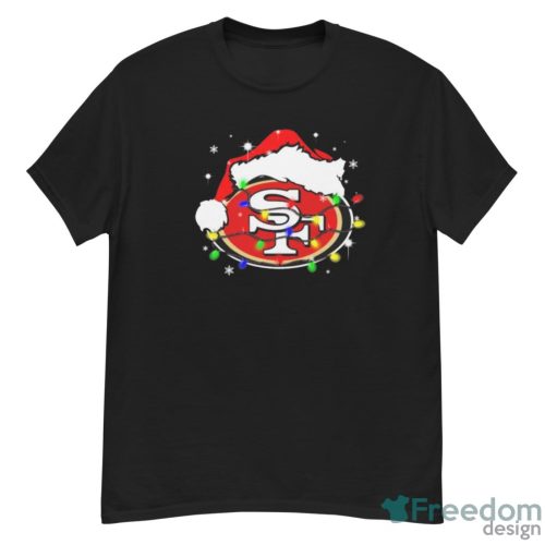 San Francisco 49ers Santa Hat Christmas Light Shirt - G500 Men’s Classic T-Shirt