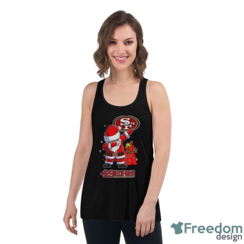 Santa Claus dabbing San Francisco 49ers Christmas Shirt Christmas Gift - Women's Flowy Racerback Tank