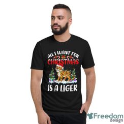 Santa Hat All I Want For Christmas Is A Liger T Shirt Christmas Gift - Short Sleeve T-Shirt