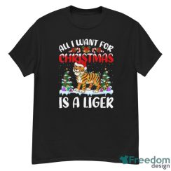 Santa Hat All I Want For Christmas Is A Liger T Shirt Christmas Gift